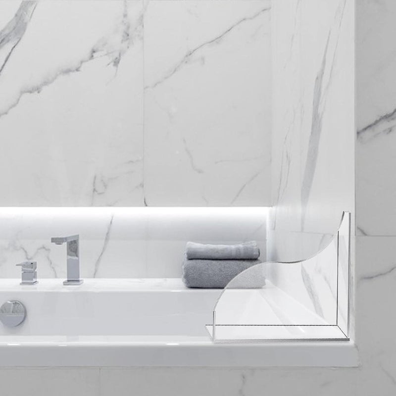 woobles 10 Pcs Shower Water Guard,Arcylic Tub Corner Guard For Kids | Thickened Bathroom Bath Tub Splash Guards With Super Tape For Restroom Bathroom - Image 3